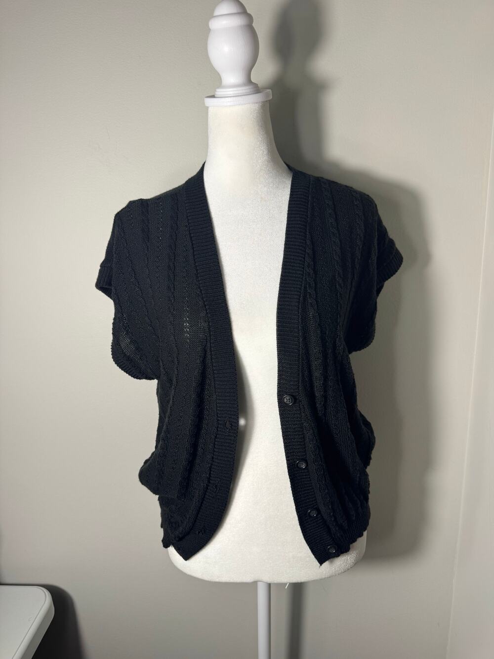 Vintage Y2K 90s Knit Shrug Sweater Whimsygoth Emo Size Petite Medium